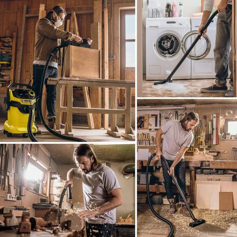 WD 5 P Shop Vacuum 6.6 Gal Wet Dry Vacuum Cleaner used for various cleaning tasks in home workshop settings