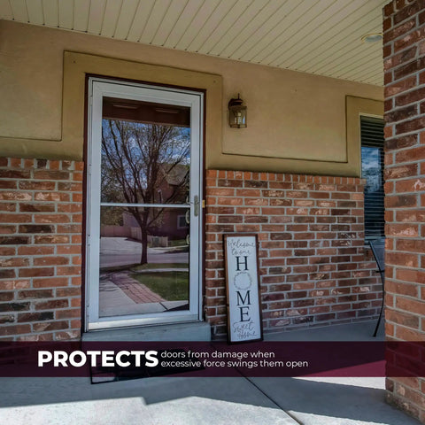 Front door with Storm Door Protector Chain And Spring Zinc Plated For Easy No Fuss Screen Door Install Model K 5026