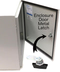 Fully Enclosed IP66 Enclosure With UL Certified NEMA 4 16 Gauge Steel Single Door Hinge Cover Wall Mount Backplate open view