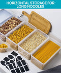 Airtight Food Storage Containers With Lids 4 Pack 3.2L Plastic Spaghetti Canisters For Pantry Organizer