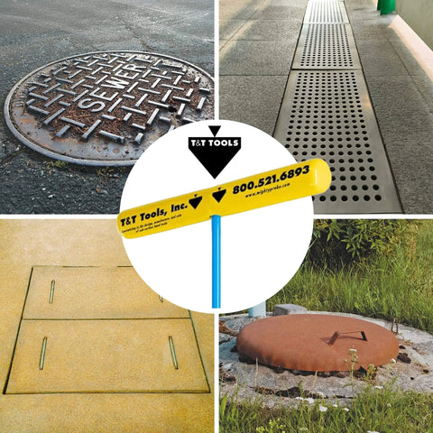36 Inch Hand Hook With Three Eighths Inch Round Pump End Multipurpose Lifting Tool for manhole covers and septic tank lids