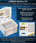 Massive 1200 Piece Resistor Assortment Kit With 38 Values, 1/4W 1% Metal Film Resistors, ROHS Compliant shown in open case
