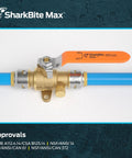 Half Inch Ball Valve With Drain Vent And Mounting Tab Push To Connect Brass Plumbing Fitting For PEX Copper CPVC PE RT