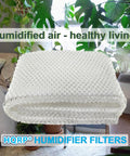 2 Pack Wick Filter Replacement For Kenmore Console Humidifiers 14410 14411 15412 29979 29980 29981 29982 And More EF1 Compatible, shown in a cozy room setting.