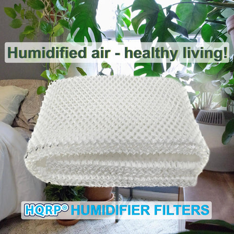 2 Pack Wick Filter Replacement For Kenmore Console Humidifiers 14410 14411 15412 29979 29980 29981 29982 And More EF1 Compatible, shown in a cozy room setting.