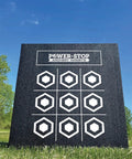 24 Inch Pro Series Big Block Foam Archery Target for Broadheads with hexagonal pattern in a grassy field