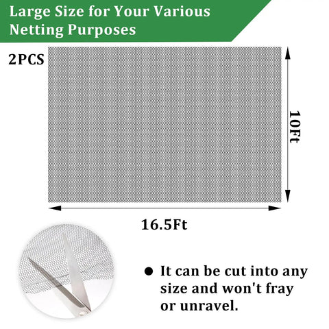 Two Pack Mosquito Netting For Patio And Garden Black 10 X 16.5 Ft Poly Mesh Screen Keeps Bugs Out And Protects Vegetables