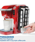 Side Mount Coffee Pod Holder For Keurig Machines, Space Saving K Cup Organizer, Expandable 15 Cup Capacity With 3 Rows