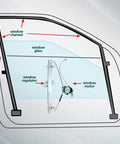 Diagram of Honda Pilot Rear Right Passenger Side Power Window Regulator With Motor Replacement For 2003 To 2008 Direct Fit OE