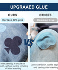 Iron On Denim Patches For Jeans Repair Kit comparison with upgraded glue for secure adhesion versus common glue