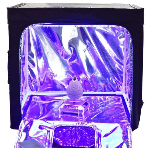 UV Light Curing Box For 3D Printing Post Processing Pro Grade Large Enclosure with 365 To 460 Nanometer UV Lamp shown open