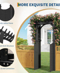 Garden Arbor With Gate And Trellis For Climbing Plants Outdoor Arch For Roses Ivy And Morning Glories Dope Wedding Backdrop