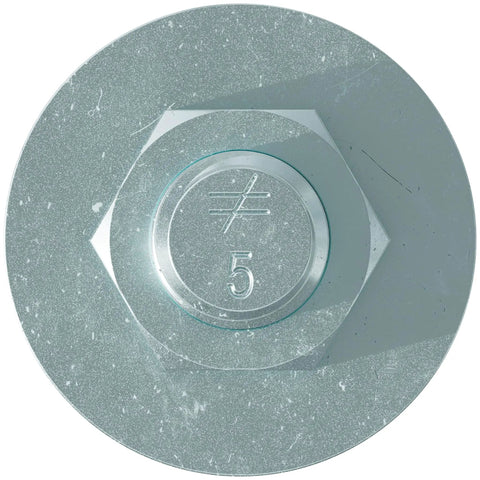 Top view of Retrofit Bolt One Half Inch By Five Inch Zinc Plated Grade 36 With Washer For Tension And Shear Wood Connections Heavy Duty