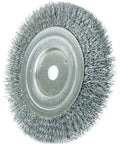 Knock Out Stubborn Rust Fast With This Heavy Duty 6 Inch Medium Face Bench Grinder Wheel Featuring Crimped Steel Wire Brush for efficient metal prep.