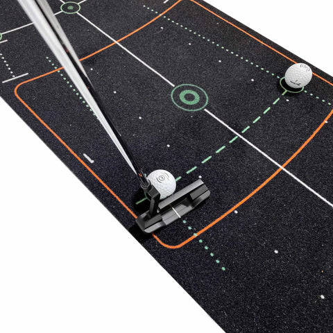13-Foot Golf Putting Training Mat In Black With Pro Grade Green Replication And Eye Positioning Alignment Aids Putter Stroke Guides