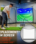Golfer using Replacement Simulator Screen For 10 X 8 Foot Range Cage Upgrade Any Style Range Cage To A Full On Simulator Bay