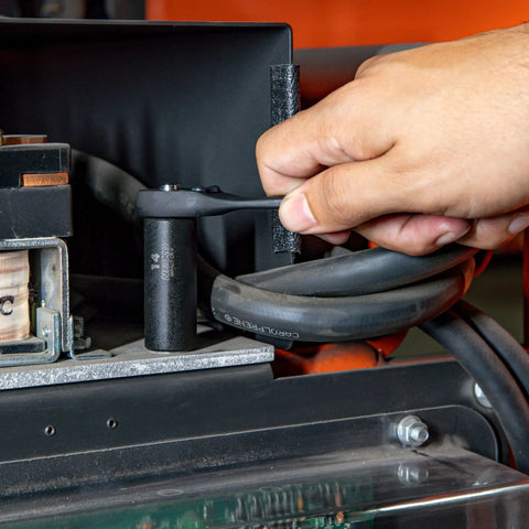 Using One Quarter Inch Drive Impact Socket Set For Tough Jobs And Heavy Duty Projects on machinery component
