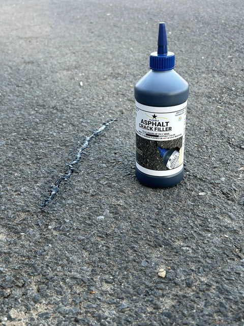 Flexible Asphalt Crack Filler For DIY Repairs, Easy To Apply In Any Weather, Seals Cracks Up To One Inch In Driveways, 16 Fl Oz Bottle