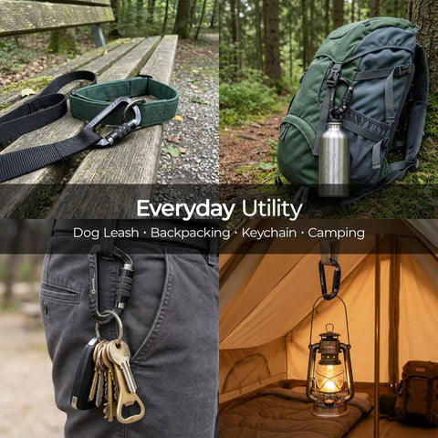 3 Inch Auto Locking Carabiner Clip Heavy Duty Beefy 12kN Strength 2697 Lbs Lightweight Keychain Carabiners for outdoor uses