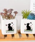 Black Cat Ceramic Succulent Planter With Drainage Hole For Small Plants Cute Kitty Face Pot For Home Office Desk Decor