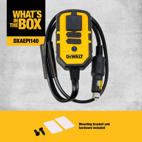 Smooth Car Power Inverter Delivering 140 Watts Of Reliable Juice For Rapid Device Charging Silent Fanless Construction Featuring Dual Usb Outputs, yellow and black design.