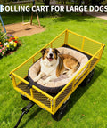 Dog on 900 Lbs Heavy Duty Garden Wagon Cart With Steel Frame, Removable Mesh Sides, 10 Inch All Terrain Pneumatic Tires