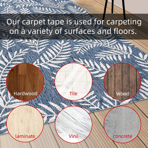 Double Sided Rug Tape Heavy Duty For Area Rugs With Ultra Strong Adhesive Removable And Residue Free 2 Inch By 30 Yards on various floors