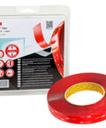 VHB 4910F Clear Double Sided Acrylic Foam Tape for Transparent Bonding, 19 mm x 11 m, 1.0 mm thickness packaging and roll