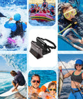 Collage with Waterproof Phone Pouch With Adjustable Waist Strap, ideal for swimming, kayaking, and fishing.
