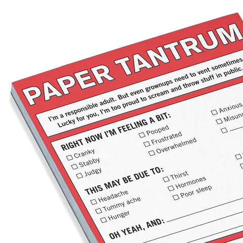 Paper Tantrum Nifty Note Pad Classic Edition With 50 Sheets, 4x5.25 Inches close-up showing humorous checklist design.