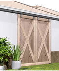 Outdoor Ceiling Mount Double Sliding Barn Door Hardware Kit 16 Feet Heavy Duty Box Track For Exterior Use Fits 2 By 48 Inch Doors
