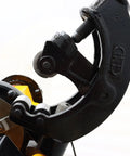 Close-up of the auto die head on the Zero Hassle Prograde 3 In 1 Electric Pipe Threader for precise threading.