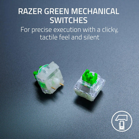 Razer green mechanical switches showcasing tactile feel, part of Next Level Gaming Setup Essential With Hella Tactile Green Mechanical Switches Featuring Officially Licensed Pokemon Graphics Built For Clean Desks And Hardcore Session Grinds Across Pc Platforms.