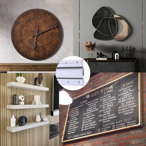 Heavy Duty Z Bar Picture Hanging Kit 12 Inch French Cleat Wall Mounts For Art Frames Mirrors And Headboards displayed with decor items.