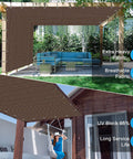 Sun Shade Cloth 10x12 Ft Shade Fabric With Stainless Reinforced Grommets For Pergolas Patios Decks And Backyards Mocha Color