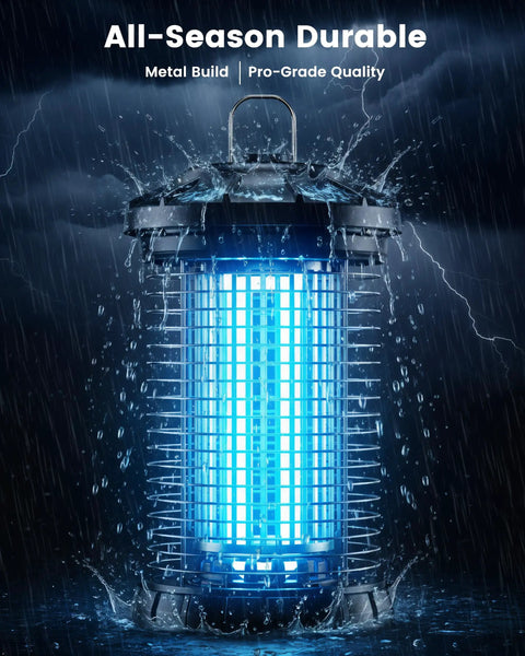 Outdoor Bug Zapper With Dual Lure 365Nm UV Light And 36C Body Heat CO2 Mimic IPX5 Water Resistant Mosquito Killer for Patio