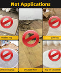Image showing inappropriate surfaces for 8 Pack Non Slip Rug Grippers For Hardwood Floors Washable And Reusable Carpet Tape.