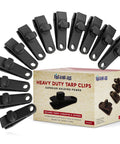 Heavy Duty Tarp Clips With Lock Grip Alligator Clamp For Tough Holding Power Multipurpose Tarp Tie Downs 12 Pack box