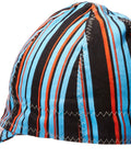 Deep Round Crown Welders Cap With Soft Brim Size Seven Three Eighths Assorted Prints Fitted Work Hat For All Day Comfort And Built Tough Daily Use Ideal For Builders Car Techs And DIY Fans, side view of striped design