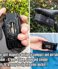 23 In 1 Bicycle Repair Tool Set Portable Magnetic Multitool With Tire Levers, Chain Cutter, shown with bike saddle pouch