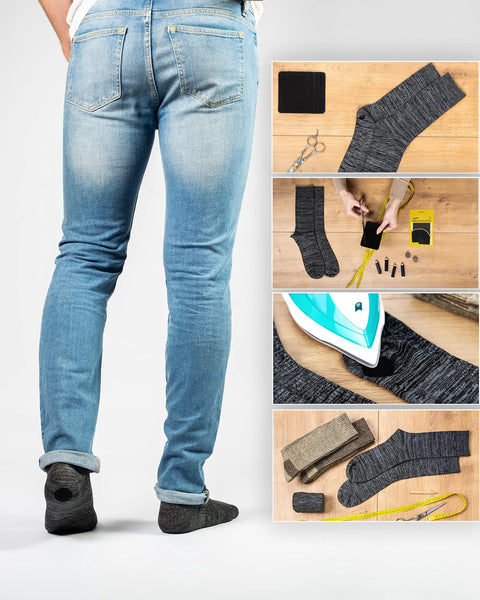 Heavy Duty Iron-On Patches Set 12 Black Fabric Repair Patches 3 By 4.25 Inches 100 Percent Cotton Friendly Extra Strong Glue kit