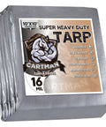Exact 10x10 Feet Heavy Duty Poly Tarp 16 Mil Extra Thick Waterproof Tarpaulin With UV Protection Reinforced Edges Package