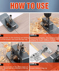 Installation steps for All Metal Concealed Hinge Jig With 35Mm Drilling Hole Template Quick Clamp on wood surface