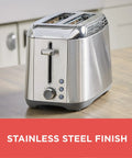 2-Slice Stainless Steel Toaster With Extra Wide Slots Rapid Toast Technology Sleek Countertop Design Perfect For Bagels And Thick Bread