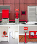 Rock Solid 2 Pack FDC Sign For Fire Department Connection Made From Premium Aluminum Outdoor Plaque on red hydrant.