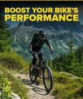 Cyclist on mountain trail, demonstrating use of 27.5 Inch Bike Inner Tubes Set Of 2, Butyl Rubber With 32mm Schrader Valve