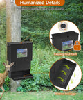 Metal Tough Galvanized Steel Deer Feeder Holds Fifty Pounds Of Corn Or Protein Mix Rust Proof Wild Game Feed Dispenser on tree