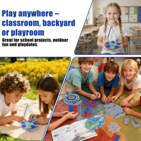 Children using 12 In 1 Magnetic Science Kit For Kids Hands On Physics Experiments in classroom, backyard, and playroom settings.
