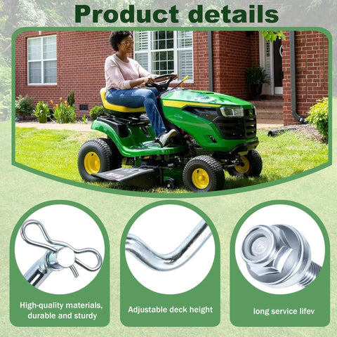 Beefed Up Front Draft Arm Kit For Mower Deck Lift And Height Adjustment Fits 102 115 125 155C D155 D105 LA L100 L120 L130 LA120 D140XSE Series Replacement Parts GX20497A GX24864A on lawn tractor