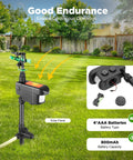 Solar Motion Activated Sprinkler With 270 Degree Adjustable Coverage, Infrared Sensor Deterrent For Gardens And Lawns setup